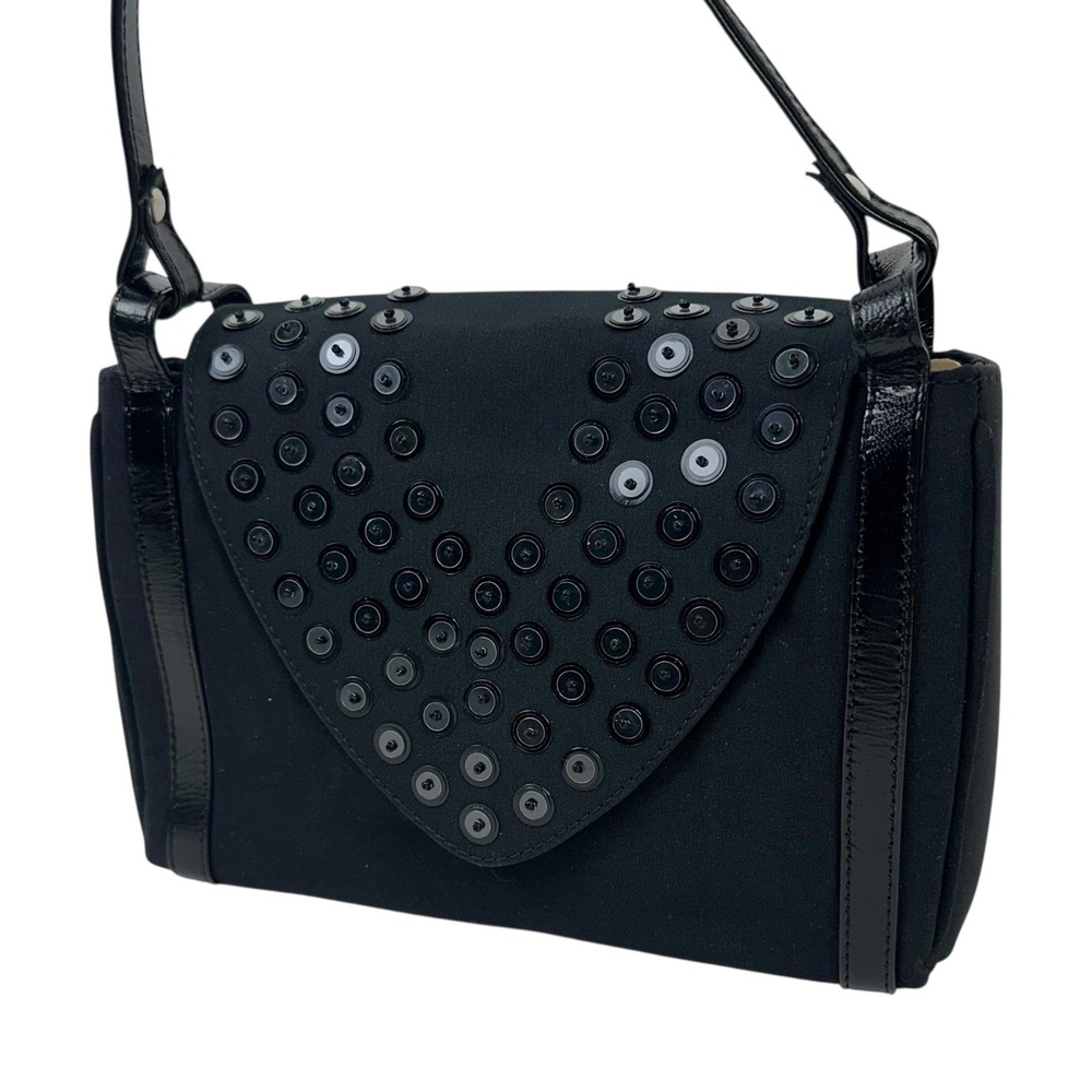 NEW Black Sequin Beaded Shoulder Bag Womens Crossbody Faux Leather Purse - Picture 4 of 16